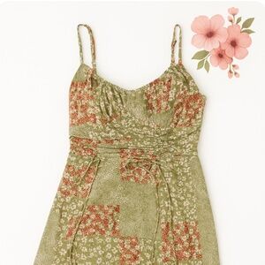 Green Boho Floral Sundress
